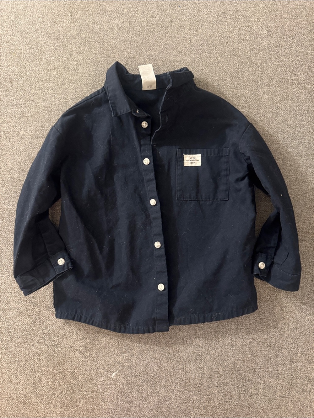 5/$15- H&M Navy Blue Button-Up Shirt